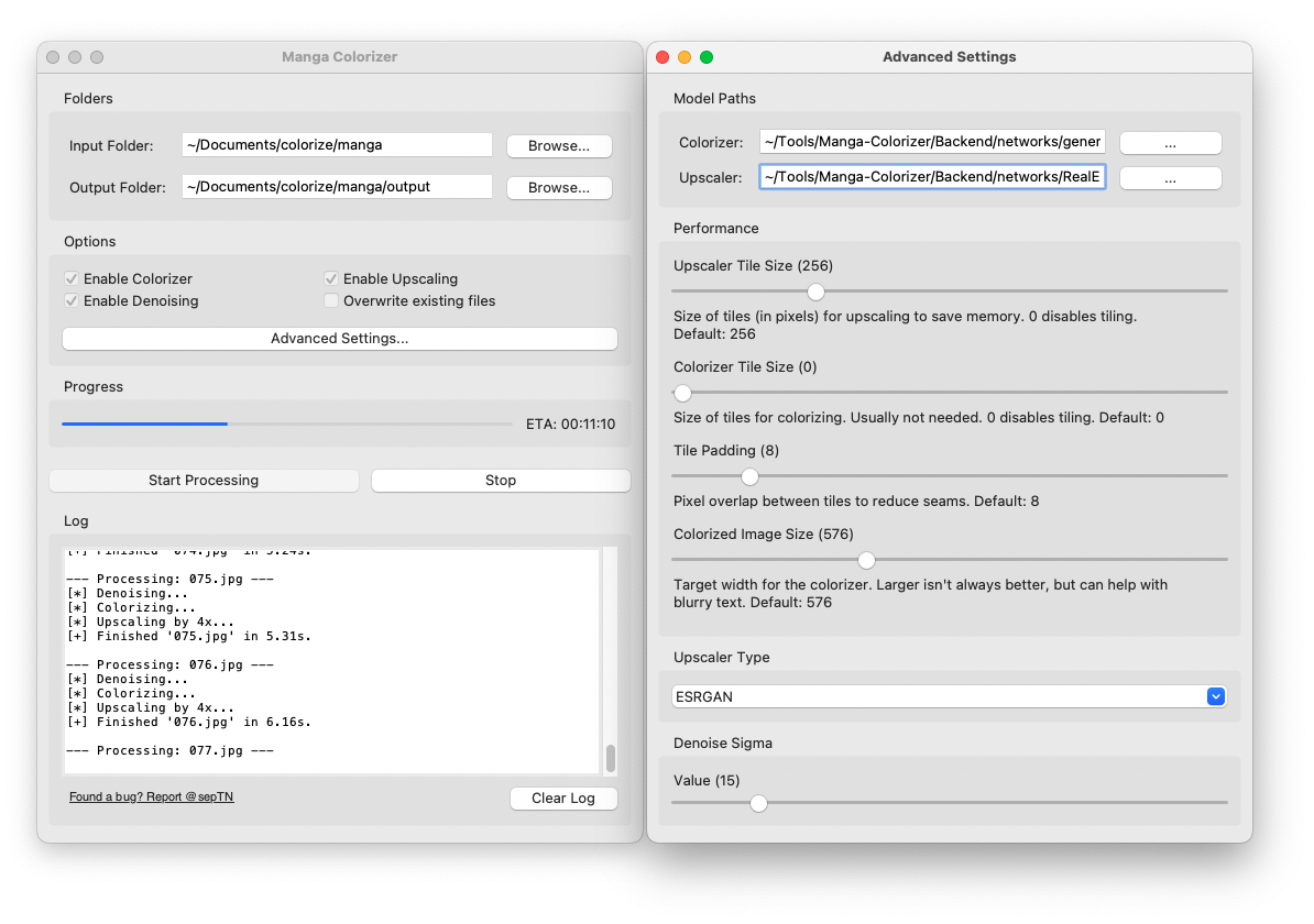 Manga Colorizer GUI Screenshot 1